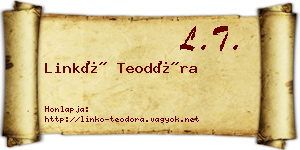 Linkó Teodóra névjegykártya